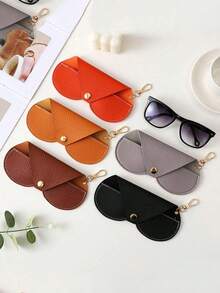 1Pc Fashion Bag, Reading Glasses Storage Case, PU Leather Anti Pressure Protective Cover Carry Bag Eyeglass Clip Glasses Accessories Back To School School Bag Travel Essentials Travel Organizer For Beach Summer Vacation Travel Accessories Vacation Holiday - Multicolor - View 1