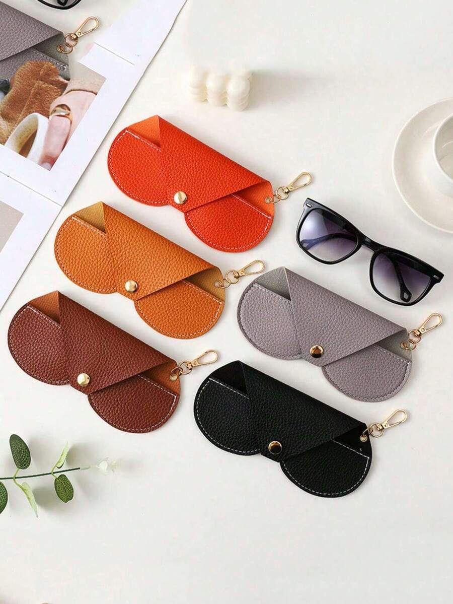 1Pc Fashion Bag, Reading Glasses Storage Case, PU Leather Anti Pressure Protective Cover Carry Bag Eyeglass Clip Glasses Accessories Back To School School Bag Travel Essentials Travel Organizer For Beach Summer Vacation Travel Accessories Vacation Holiday - Multicolor - View 1