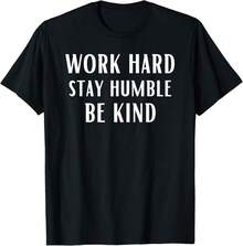 Trabaja duro, mantente humilde, sé amable - Camiseta deportiva motivacional para el gimnasio - Negro - Ver 1