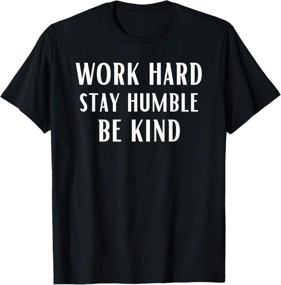 Trabaja duro, mantente humilde, sé amable - Camiseta deportiva motivacional para el gimnasio - Negro - Ver 1