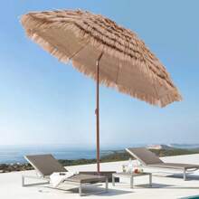 Realistic Straw Parasol Sunshade Umbrella For Beach, Camping, Beach, Garden, Courtyard, Marketplace, Fake Straw Umbrella