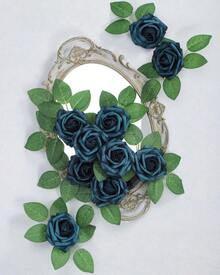 25Pcs Artificial Roses Flowers Fake Roses With Stems Real Touch Foam Flowers For DIY Wedding Bouquet Baby Shower Centerpiece Floral Arrangement Party Home Decor(Dark Red) - Merak Biru - View 3