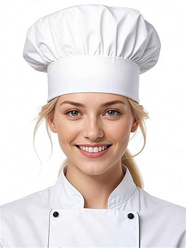 2 pièces Casquette de travail, Casquette de chef, Chapeau de cuisine et de pâtisserie, Casquette de commandes de magasin, Casquette en tissu pour usine alimentaire