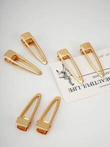 Set de 6 pinzas de pelo de metal chapado en oro con gota de agua, pinzas para el pelo de cocodrilo para mujeres, adecuado para uso diario, viajes y vacaciones, y fiestas festivas