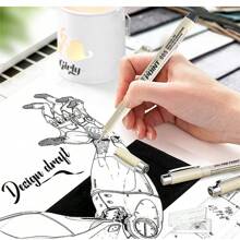 6/9/12pcs Waterproof Needle Tube Art Line Drawing Painting Marker Pens With Soft Head, Suitable For Architectural & Art Projects Back To School