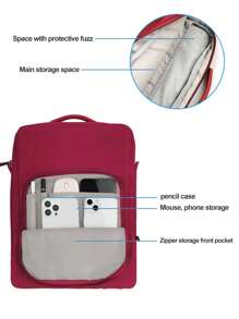 13-Inch Polyester Merlot IPad Sleeve, Solid Color Compatible With Ipad Tablet, Lightweight Portable Shoulder Messenger Bag, Large Capacity For Travel, Office, Commuting, Shockproof