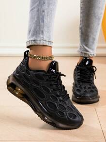 Women's Premium Stylish Rainbow Low-Top Lace-Up Sneakers, Classic Comfortable Breathable Soft Sole Sports Shoes For Casual, Tennis, Running, Walking All Seasons, Fashion Cushioned Shock Absorbing Shoes