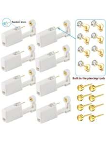 Kit de perçage d'oreilles, pistolet à percer les oreilles jetable avec boucles d'oreilles à strass cubique de 5 mm pour femmes, kit de perçage des oreilles à domicile