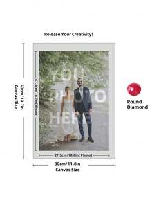 1pc Custom 5D DIY Diamond Art Painting Kit - Personalize With Your Photo, Round Or Square Acrylic Diamonds, Ideal For Home Decor & Unique Gifts, 11.81x15.7in, Diamond Art Kits - Multicolor - View 58