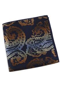 ZLQ&GOU 1pc Fashion Men's Handkerchief, Paisley Pattern Pocket Square, Contrast Color Woven Handkerchief Suitable For Wedding, Party, Formal Occasions, Gentlemen's Suit Decoration
