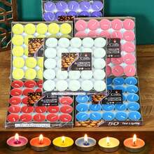 100 件/50 件圆形茶蜡烛/4 件心形/圆形/方形香薰蜡烛 - 无烟茶蜡烛适用于家居装饰、礼物、煮茶，适合婚礼/生日/求婚场景布置，以及其他各种节日