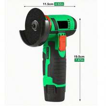 12V Brushless Angle Grinder Set, 19500 RPM Cordless Electric Polisher And Grinder, Electric Rotary Sanding Tool, Including 2 2000mAh Lithium Batteries, 2 Grinding Wheels, Charger, Hex Wrench And Carrying Case, Suitable For Home Decoration
