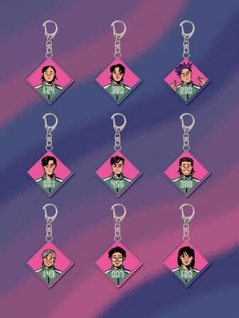 1 件亚克力可爱卡通人物风格主题钥匙扣吊坠背包装饰/包包配件/书包配件/钱包吊坠/朋友礼物汽车配件包包饰品哥特 Y2k