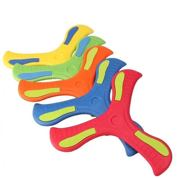 1 pièce Boomerang en mousse EVA, grand disque volant souple à 3 pales, jouet sportif interactif amusant pour l'extérieur (couleur partielle aléatoire)