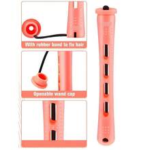 50 件卷发器工具套装，带盖橡皮筋，美式冷烫卷发棒，塑料卷发器 - 粉色 - 查看 2