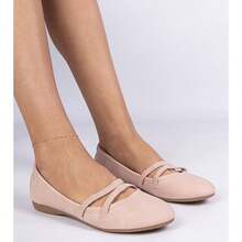 Pink Women's Ballet Flats Made Of Matte -Leather - Pink - View 2