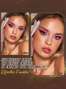 3 Sheets Glitter Freckles Sparkle Freckles For Women Glitter Freckles Face Tattoo Waterproof Suitable For Dance Music Party Makeup For Halloween Party Supplies Fall Autumn,Christmas>Decoration