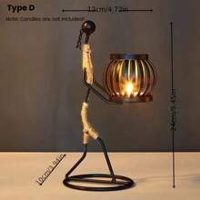 1 قطعة شمعدان من المعدن الحديدي الإبداعي، ديكور رومانسي لعشاء النور، زينة طاولة، ديكور منزلي، ديكور داخلي، زينة شمعدان، شمعدان حديدي جديد، ديكور غرفة المعيشة والمطبخ وصالة القهوة، هدية ، زينة عيد الميلاد، هدية رأس السنة، هدية عيد الحب