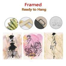 1pc Frameless Modern Fashion Women's Line Art Posters Minimalist Watercolor Fashion Wall Arts Nordic Style Living Room Bedroom Dormitory Study Bar Coffee Shop Office Room Wall Decoration Home Decoration