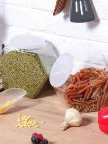 1/3/5 pezzi Barattoli di caramelle esagonali con coperchi - Contenitori di stoccaggio in plastica trasparente, adatti per snack, biscotti, cibo per animali domestici e sacchetti di caffè - Scelta perfetta per l'organizzazione della cucina