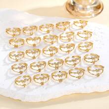 1pc Fashionable Minimalist 26 Alphabet Design Ring, Suitable For Everyday Wear, Ladies Finger/Index Finger Ring