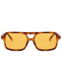 复古小框时尚眼镜，时尚百搭，适合拍照、街头风格、海滩 - 芥末黃 - 查看 7