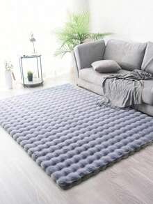 1pc Soft Fluffy Gray Bedroom Living Room INS Style Plush Carpet, Made Of Bubble Plush Fabric, Easy To Clean, Suitable For Bedroom, Living Room, Sofa, Coffee Table, Dressing Room And Other Areas - Grey - View 12