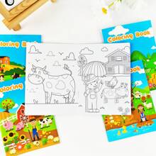 Paquete de 6 libros para colorear infantiles - Temas de animales de granja/cuidado de la piel y maquillaje, libros para colorear de juegos de fiesta, dibujos animados, entrenamiento de habilidades motoras finas, juegos de unir puntos para colorear, adecuado para niños de 3 a 5 años, regalo de regreso a la escuela, recuerdos de fiesta, regalo diario