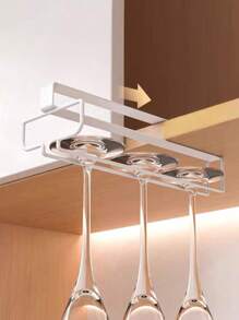 1 pieza Soporte para colgar copas al revés de estilo japonés, hecho de hierro forjado, para escurrir copas de vino