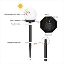 3pcs Solar Powered Outdoor Decorative Lights - Dual Use For Romantic Ambience Lighting And Decoration, Auto Sensor, Waterproof, Charge In Daytime, Long Lasting Illumination At Night, Easy Installation Without Wiring, Ideal For Garden/Pathway/Patio