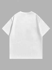 Personalized Mother's/Father's Day/Boyfriend Gift, Custom Men's T-Shirt With Your Text, Photo, And Name Ornamental,Dawg Stylish,Fashion,Hipster,Contracted,Easy Costume,Modest Fashion,Minimal Chic,Casual Custom,Unique,Personalized Ideal Gifts For Him Family,Boyfriend,Friends,Children - White - View 5