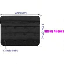 Women's Bra Extenders 2 Hook/3 Hook/4 Hook, Soft And Comfortable Bra Strap Extension Halloween Christmas New Year - Bra Extender 4 Hook Black 3pcs - View 2