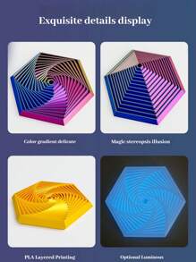 1pc - Puzzle 3D Printing Hexagonal Decompression Tool, Magical Stereoscopic Error Visual Geometric Hexagons, Delicate Color Gradient, Fine Layered Printing Surface Color, I.E. Consumable Color,, Can Be Played With Confidence. Hexagonal Decompression Artifact, Free To Play, Resistant To Anxiety, Versatile In Shape, Unlimited In Gameplay, High-Quality Material: ABS