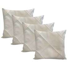 Kit Of 4 Draped Suede Cushion Covers 45x45 With Invisible Zipper - 4 米色 - 查看 2