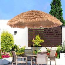 Realistic Straw Parasol Sunshade Umbrella For Beach, Camping, Beach, Garden, Courtyard, Marketplace, Fake Straw Umbrella