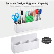 Magnetic Dry Erase Marker Holder, Magnetic Marker Holder For Whiteboard, Durable Magnetic Marker Holder Storage Organizer For Refrigerator, Locker And Other Magnetic Metal Surfaces - White - White - View 2