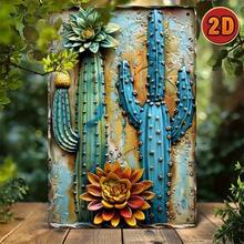 Vintage Eisen Kaktus Sukkulenten Hof Schild - Wandbehang Metalldekoration, Mehrzwecknutzung für Zuhause, Küche, Terrasse, Garten, Restaurant, Bar - humorvolle Wanddekoration, ideales Geschenk für Freunde