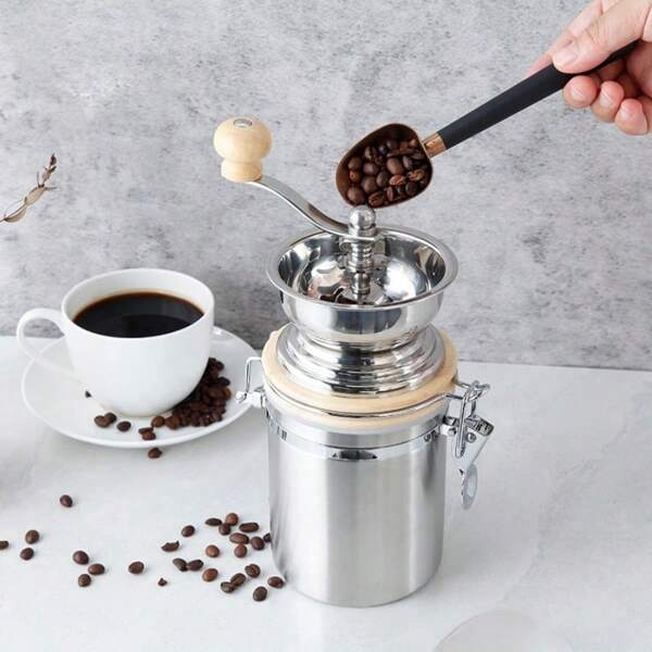 A 304 Stainless Steel Manual Coffee Grinder - A Portable Hand Cranked Coffee Grinder For Household Use, Suitable For Camping, Home, And Office Use Back To School