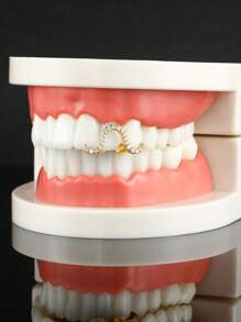 Gold Grills For Your Teeth Grillz For Women Teeth Men Gold Tooth Cap Grillz For Women Golden Tooth Jewelry Mouth Grills Men Hip Hop Outfits Custom Accessory Halloween Party Streetwear Punk Fashion Rap Culture Hip Hop Outfits
