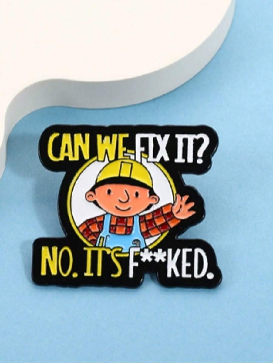 1 件修理工珐琅翻领别针，带有趣标语，适合女性、领针、徽章、背包、服装配饰、时尚珠宝、礼物 - 彩色 - 查看 1