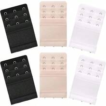 6 Pieces Women's Soft Comfortable Elastic Bra Extenders Bra Extension Strap 3 Hook 3 Row Lady's Bra Extender Bra Band Halloween Christmas New Year - Multicolor - View 1