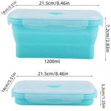 1 lonchera plegable de silicona, lonchera para ensalada de frutas, lonchera portátil para viajes, lonchera para picnic y camping, con tapa sellada y válvula de ventilación, a prueba de fugas y fácil de limpiar.