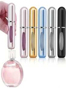 1/5 Botella recargable portátil de perfume de viaje multicolor, Atomizador de 5 ml, Contenedor de perfume de bolsillo, Botella atomizadora de viaje