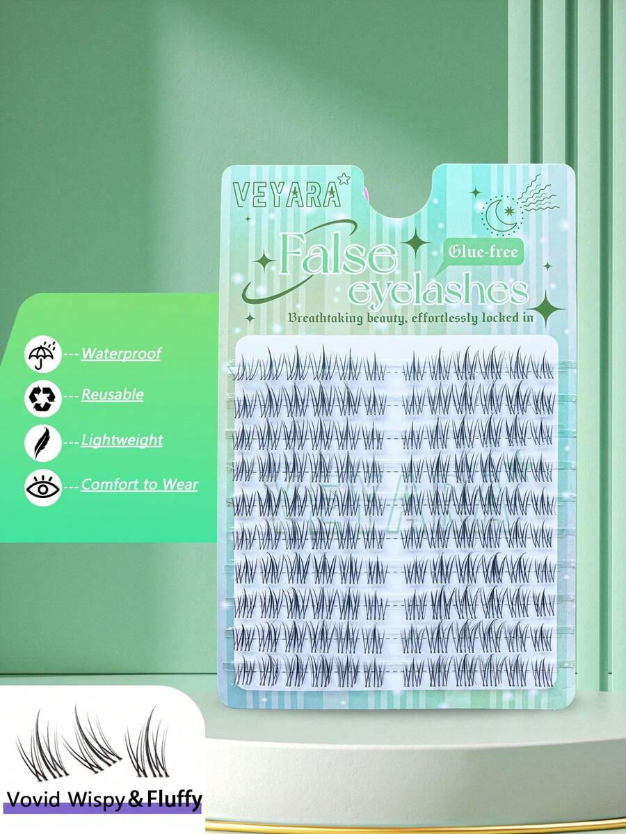 120pcs Lash Clusters DIY Eyelash Extensions Cluster Lashes Wispy Individual False Eyelashes C D Curling 8-12mm Thick Fluffy Eyelash Clusters - C - View 1