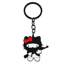 Sanrio 1 peça Sanrio Jewelry 1 peça chaveiro com pingente de liga de PVC fofo e engraçado da Hello Kitty Cat, pingente de desenho animado fofo, adequado como presente para amigos, chaveiro, mochila de presente de formatura para escola