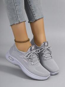 STEPREACH 女士时尚透气轻便防滑耐用休闲运动鞋，平底，适合秋季和春季，女士运动鞋 - 灰色 - 查看 7