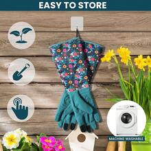 Gardening Gloves For Women2Breathable Leather Garden Gloves With Grip, Thorn-Proof Puncture-Resistant Work Gloves - Green - View 6