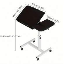 Multi Functional Side Table, Sofa Side Table, Portable Bedside Table, Movable And Adjustable Height, With Wheels, Suitable For Dormitory And Home Use, Easy To Install. Black, White.