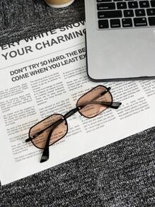 DareSee 1 Stück Herren Retro-Quadratische Brille mit schwarzem Rahmen, Karamell-Gläsern und Kupfer-Akzenten, passend für den Alltag, Fotografie, Urlaub, Reisen (inklusive Brillenetui, Reinigungstuch, Kordel), Musika-Festival, Y2K-Festival, Schulbeginn