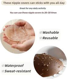 Grace Form Nipple Covers - Sticky Bra Pasties, 2 Pairs - Brown - View 4